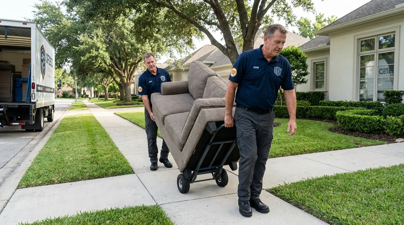 Local residential moving crew loading furniture in Thornton, IL